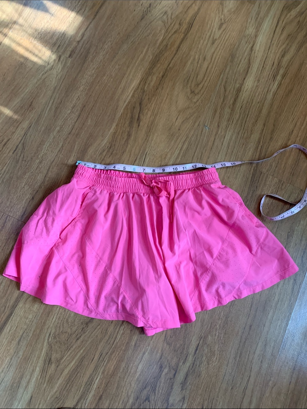 Women’s Lightweight Pink Athletic Shorts with biker shirt underneath